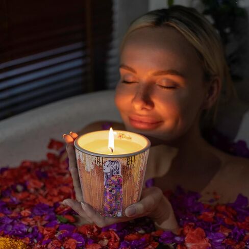 En Paz Scented Candle | Sandalwood-Rose-Saffron | 100% Soy Wax | Luxury Candles | Perfect for Gifting | 40oz | 10cm Tall | Approx Burn Time - 80 Hours in Saudi Arabia