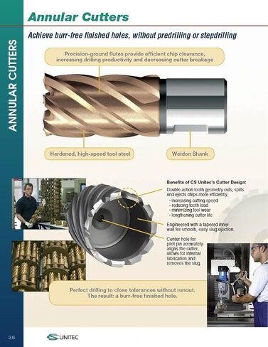 C.S. Unitec Unibroach High Speed Steel Annular Cutter Kit | Mag Drill Press Accessory Attachment Set | Up to 1-1/16" Diameter & 1" Depth of Cut (6-1-001) in Saudi Arabia