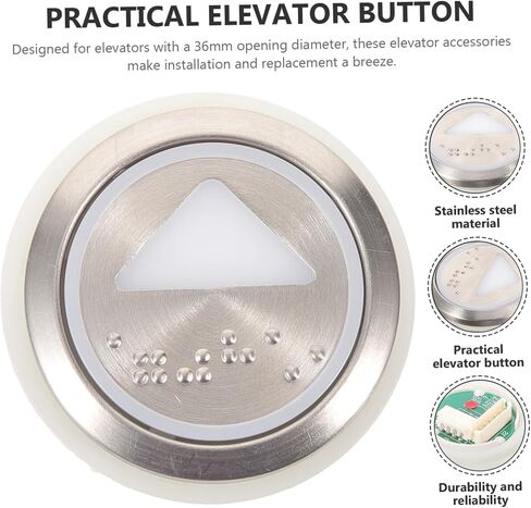 2pcs number Stainless steel Elevator Button button Elevator Supply button elevator button Accessories elevator round push button for lift Elevator and its accessories in Saudi Arabia