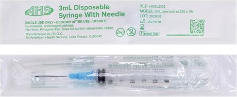 10 Pack, 3mL Syringes with Needle Luer Lock Syringe Individually Packaged (3mL, 23G x 1in) in Saudi Arabia