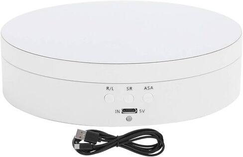 Rotating Display Stand, 3 Speeds Electric Turntable Stand 360 Degree Turntable Rotating Stand with USB Charging for Video Shooting Watch Anime Figures Jewelry Display(White) in Saudi Arabia