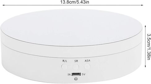 Rotating Display Stand, 3 Speeds Electric Turntable Stand 360 Degree Turntable Rotating Stand with USB Charging for Video Shooting Watch Anime Figures Jewelry Display(White) in Saudi Arabia
