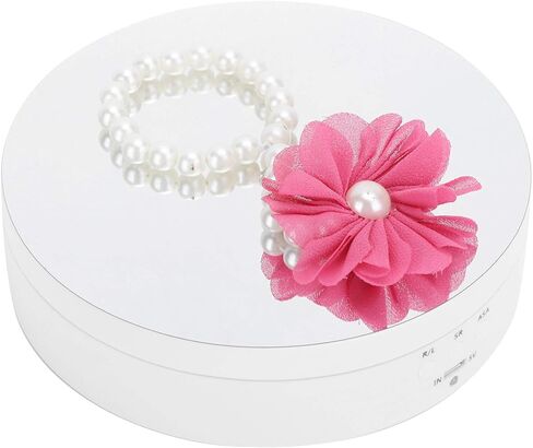 Rotating Display Stand, 3 Speeds Electric Turntable Stand 360 Degree Turntable Rotating Stand with USB Charging for Video Shooting Watch Anime Figures Jewelry Display(White) in Saudi Arabia