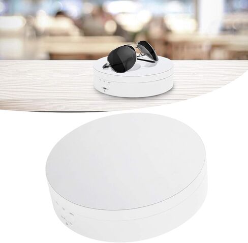 Rotating Display Stand, 3 Speeds Electric Turntable Stand 360 Degree Turntable Rotating Stand with USB Charging for Video Shooting Watch Anime Figures Jewelry Display(White) in Saudi Arabia