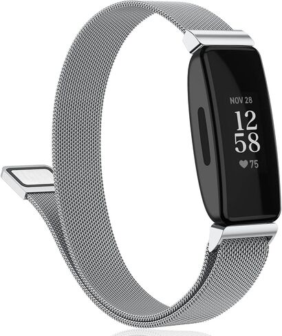 Amzpas bands Compatible for Fitbit Inspire 2 Bands Women Men, Stainless Steel Mesh Loop Adjustable Magnetic Wristband Replacement Strap for Fitbit Inspire 2 / Inspire HR/Inspire Fitness Tracker in Saudi Arabia