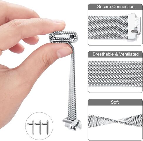 Amzpas bands Compatible for Fitbit Inspire 2 Bands Women Men, Stainless Steel Mesh Loop Adjustable Magnetic Wristband Replacement Strap for Fitbit Inspire 2 / Inspire HR/Inspire Fitness Tracker in Saudi Arabia