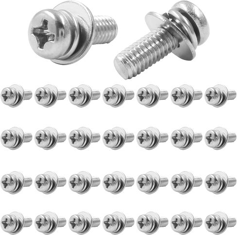 BokWin 30 Pcs M4x12mm Pan Head Bolts Screws with Washers Kit Stainless Steel Machine Screws Bolts Phillips Pan Head Screws in Saudi Arabia