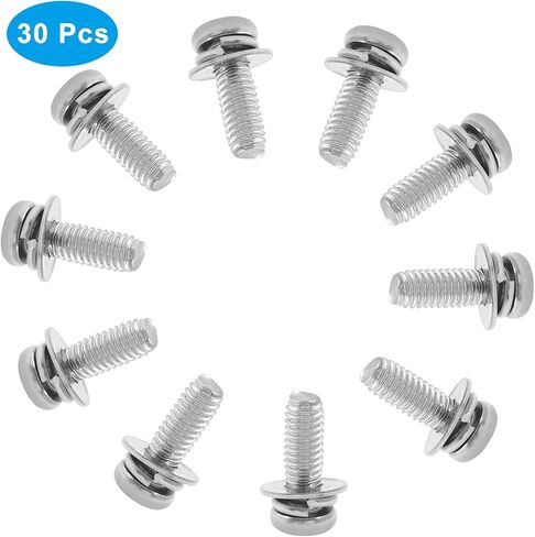 BokWin 30 Pcs M4x12mm Pan Head Bolts Screws with Washers Kit Stainless Steel Machine Screws Bolts Phillips Pan Head Screws in Saudi Arabia