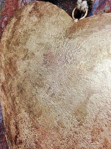 ديكور حائط على شكل قلب معدني أنيق ريفي بلمسة نهائية ذهبية عتيقة، فن معلق على الحائط عتيق، مجموعة تزيين المزرعة ذات الطابع الريفي مكونة من 3 قطع in Kuwait