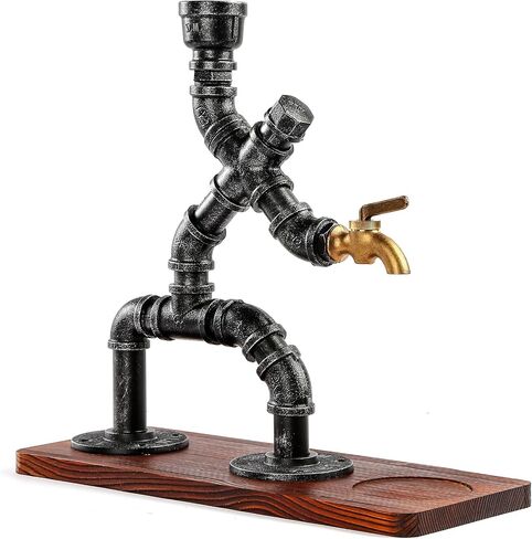 موزع مشروبات كحول الويسكي لديكور كهف الرجل، ملحقات بار موزع المشروبات الكحولية Steampunk لبار المنزل، هدايا فريدة للرجال/أحباء النبيذ/الزوج/الصديق/الأب، فضي in Saudi Arabia