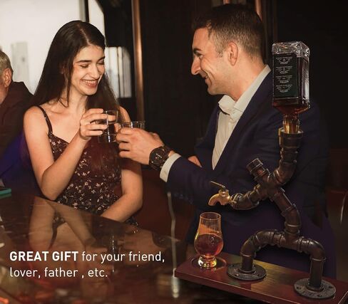 Whiskey Alcohol Gifts Drink Dispenser of Man Cave Decor, Steampunk Liquor Dispenser Bar Accessories for Home Bar, Unique Gifts for Men/Wine Loves/Husband/Boyfriend/Father, Silver in Saudi Arabia