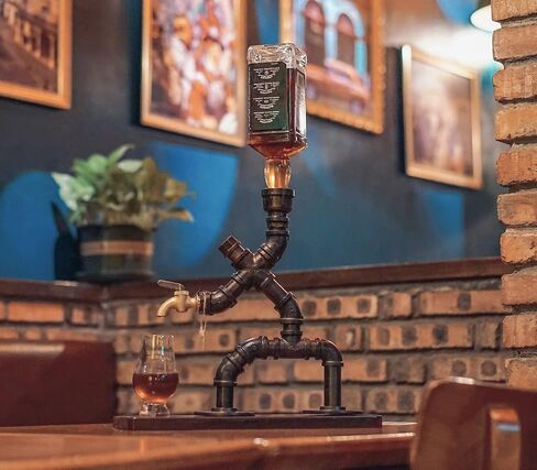 Whiskey Alcohol Gifts Drink Dispenser of Man Cave Decor, Steampunk Liquor Dispenser Bar Accessories for Home Bar, Unique Gifts for Men/Wine Loves/Husband/Boyfriend/Father, Silver in Saudi Arabia