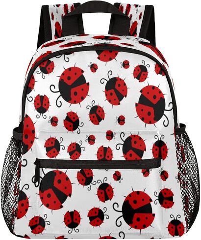 Pardick Cute Kids Backpack Red Ladybug Toddler Backpack with Chest Strap for Boys Girls Red Ladybug Print Lightweight Kindergarten Children Schoolbag Nursery Elementary Travel Bag in Kuwait