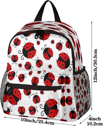Pardick Cute Kids Backpack Red Ladybug Toddler Backpack with Chest Strap for Boys Girls Red Ladybug Print Lightweight Kindergarten Children Schoolbag Nursery Elementary Travel Bag in Kuwait