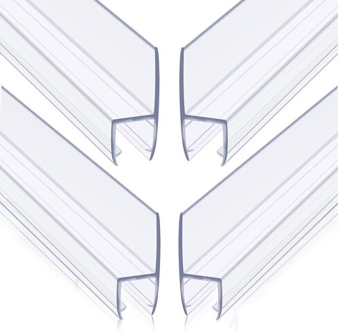 4 عبوات من الختم الجانبي لباب الدش بدون إطار لأبواب زجاجية سميكة مقاس 3/8 بوصة - أوقف تسرب الدش وإنشاء حاجز مائي (3/8 بوصة × 39 بوصة) in Kuwait