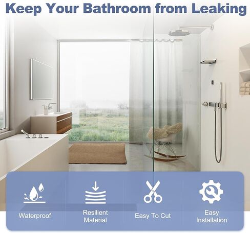 4 عبوات من الختم الجانبي لباب الدش بدون إطار لأبواب زجاجية سميكة مقاس 3/8 بوصة - أوقف تسرب الدش وإنشاء حاجز مائي (3/8 بوصة × 39 بوصة) in Kuwait