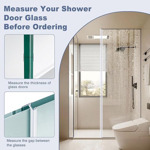 4 عبوات من الختم الجانبي لباب الدش بدون إطار لأبواب زجاجية سميكة مقاس 3/8 بوصة - أوقف تسرب الدش وإنشاء حاجز مائي (3/8 بوصة × 39 بوصة) in Kuwait