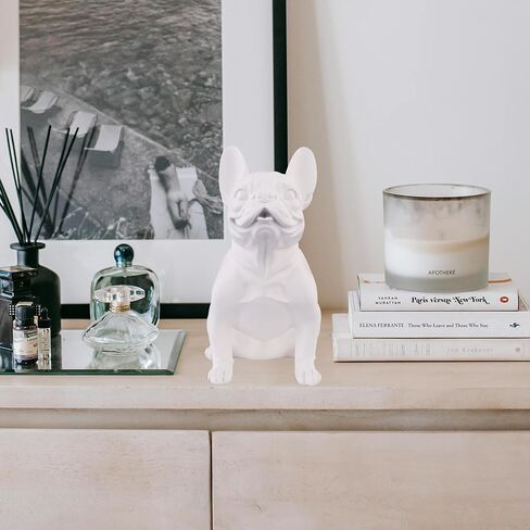Bulldog Dog Statue Home Decor, French Bulldog Sculpture, Modern Bulldog Doll Crafts Living Room Tabletop Decor, Available in Three Colors（White） in Saudi Arabia