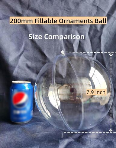 Clear Plastic Fillable Ornaments Ball, DIY Ornaments for Christmas, Wedding, Party, Home Decor (80mm Diameter/ 10pcs) in Kuwait