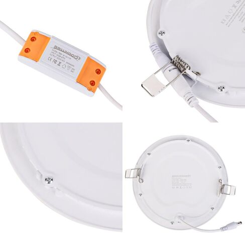 BRILLIHOOD 12W 6 بوصة رفيعة للغاية لوحة سقف غائرة LED مع سائق، 1000 لومن، 80W مكافئ ساطع، المنزل، المكتب، الإضاءة التجارية - حزمة من 10، 6000K أبيض بارد in Saudi Arabia