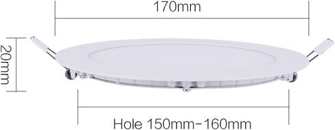 BRILLIHOOD 12W 6 بوصة رفيعة للغاية لوحة سقف غائرة LED مع سائق، 1000 لومن، 80W مكافئ ساطع، المنزل، المكتب، الإضاءة التجارية - حزمة من 10، 6000K أبيض بارد in Saudi Arabia