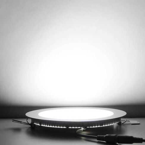 BRILLIHOOD 12W 6 بوصة رفيعة للغاية لوحة سقف غائرة LED مع سائق، 1000 لومن، 80W مكافئ ساطع، المنزل، المكتب، الإضاءة التجارية - حزمة من 10، 6000K أبيض بارد in Saudi Arabia
