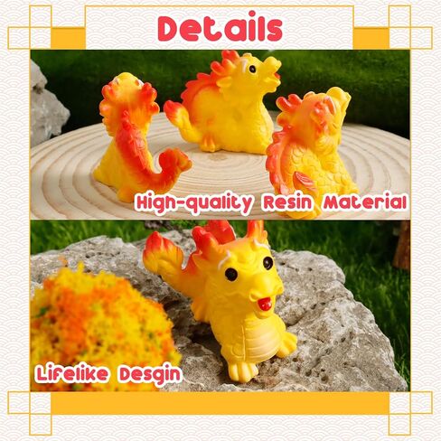 20 قطعة من تمثال التنين الصيني المصغر من Hiawbon، تنانين صغيرة من الراتنج، تنانين مصغرة، حيوانات صغيرة من الراتنج، تماثيل صغيرة، حديقة خرافية، مناظر طبيعية مصغرة للطحالب، مشغولات تررم DIY in Kuwait