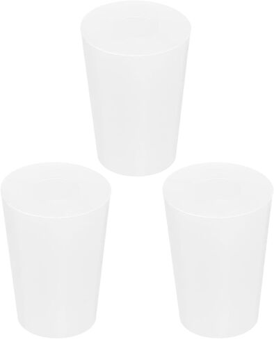 MECCANIXITY Silicone Rubber Tapered Plug 14mm to 19mm Solid Test Tubes Bungs Stopper with Hole White for Lab Home 3 Pieces in Saudi Arabia