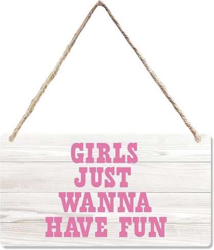 cgbhw الفتيات فقط أريد أن يكون متعة علامة خشبية، راعية البقر الغربية حزب العازبة العصرية preppy شنقا علامة جدار ديكور لغرفة الفتيات، كلية النوم العازبة حزب ديكور الباب 12 × 6 بوصة in Kuwait