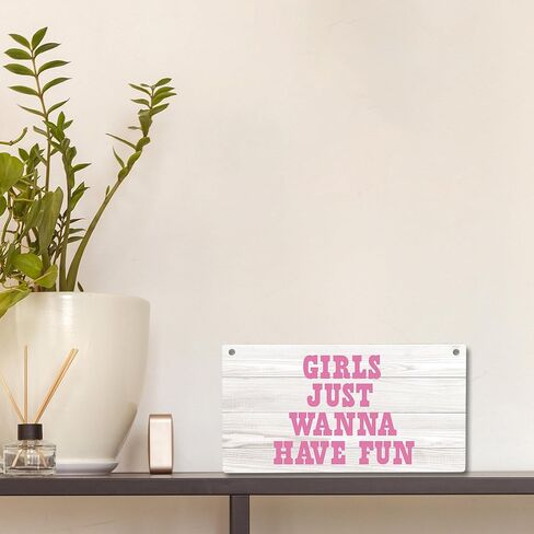 cgbhw الفتيات فقط أريد أن يكون متعة علامة خشبية، راعية البقر الغربية حزب العازبة العصرية preppy شنقا علامة جدار ديكور لغرفة الفتيات، كلية النوم العازبة حزب ديكور الباب 12 × 6 بوصة in Kuwait
