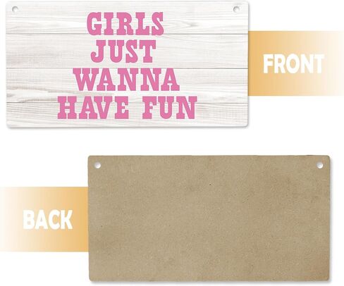 cgbhw الفتيات فقط أريد أن يكون متعة علامة خشبية، راعية البقر الغربية حزب العازبة العصرية preppy شنقا علامة جدار ديكور لغرفة الفتيات، كلية النوم العازبة حزب ديكور الباب 12 × 6 بوصة in Kuwait