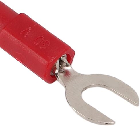 Fork Spade Wire Connectors, Pack of 10 PVC Brass Material Maximum.10A 6mm/0.2in Y Type 4mm/0.2in Hole U Type Banana Plug U Type Electrical Crimp Terminal Connectors Assortment Kit in Saudi Arabia
