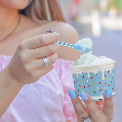 Aodaer 60 Pack Ice Cream Cups 8 Oz Sprinkles Paper Ice Cream Bowls 6 Color Disposable Snack Bowls Party Supplies Treat Cups for Sundae, Frozen Yogurt, Dessert in Saudi Arabia