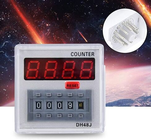Digital Counter, 11 Pins LED Display Delay Time Relay DH48J-A 1-999900 for Remote Control Automatic Control System (24V AC/DC) in Saudi Arabia