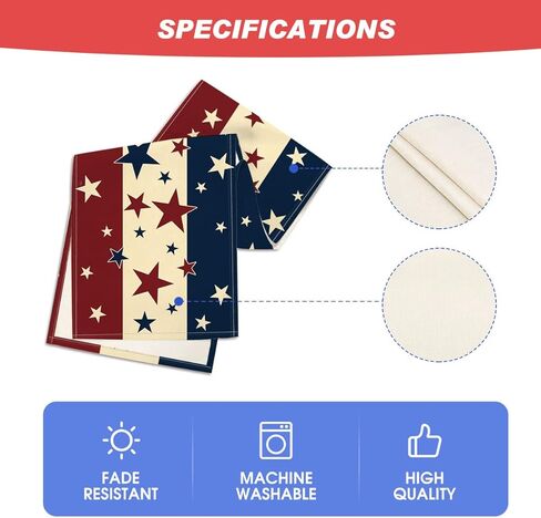 Artoid Mode Stars Stripes 4th of July Patriotic Memorial Day Table Runner, Independence Day Kitchen Dining Table Decoration for Home Party Decor 13x72 Inch in Saudi Arabia