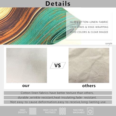 مفارش طاولة الطعام باللون البرتقالي لعيد الشكر من إمفينسي، مجموعة مكونة من 6 قطع ومفرش طاولة، مجموعة الخريف المقاومة للحرارة لتزيين حفلات المنزل في الأماكن الخارجية والداخلية (مفرش طاولة واحد بطول 72 بوصة و6 مفارش) in Kuwait