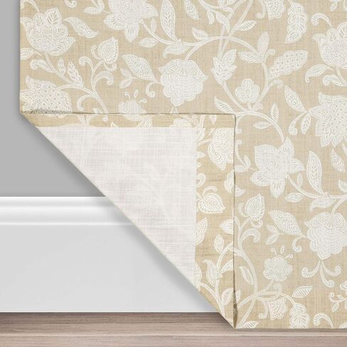 Waverly Stencil Vine Rod Pocket لوحة واحدة للخصوصية نافذة معالجة غرفة المعيشة، 52 بوصة × 63 بوصة، كتان in Kuwait