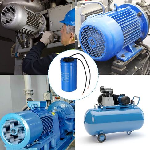 مكثف تشغيل PATIKIL CD60، 2 حزمة 300 فائق التوهج 250VAC 2 أسلاك 50/60 هرتز مكثف بدء تشغيل المحرك لمحرك ضاغط الهواء يبدأ في التشغيل in Saudi Arabia