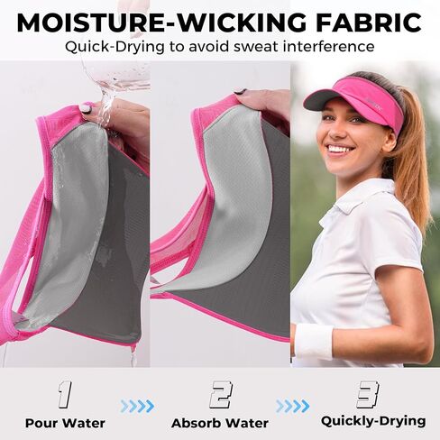 Sukeen 3 Pack Sports Sun Visor Men Women Lightweight Packable Cooling Stretchy Visor Hat for Running, Tennis, Golf in Saudi Arabia