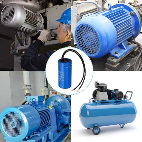 مكثف تشغيل PATIKIL CD60، 2 حزمة 300 فائق التوهج 250VAC 2 أسلاك 50/60 هرتز مكثف بدء تشغيل المحرك لمحرك ضاغط الهواء يبدأ في التشغيل in Saudi Arabia