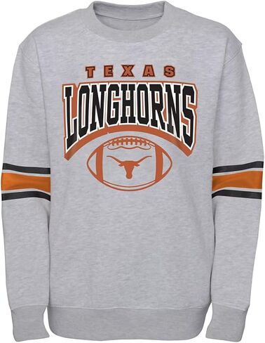 بلوفر Outerstuff Texas Longhorns مقاس الشباب، شعار فريق Fave Team، صوف برقبة دائرية (رمادي منقط، شبابي صغير-8) in Saudi Arabia