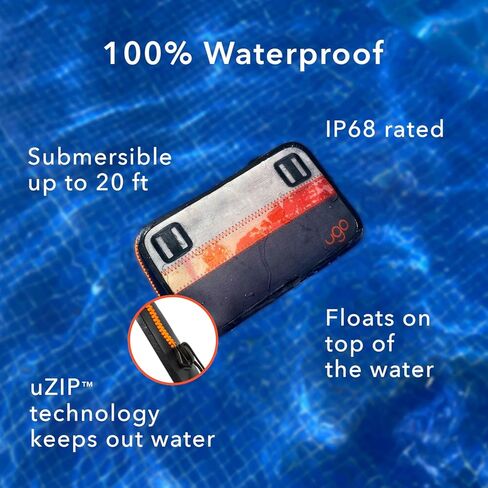 حافظة هاتف مقاومة للماء من ugo wear - حقيبة جافة عائمة عالمية للهواتف المحمولة - حقيبة حماية شفافة - متوافقة مع شاشة اللمس - هاتف 2.0 أسود Geo - يناسب الهواتف المحمولة حتى 7 بوصات in Kuwait