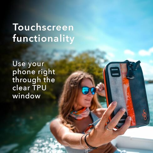 حافظة هاتف مقاومة للماء من ugo wear - حقيبة جافة عائمة عالمية للهواتف المحمولة - حقيبة حماية شفافة - متوافقة مع شاشة اللمس - هاتف 2.0 أسود Geo - يناسب الهواتف المحمولة حتى 7 بوصات in Kuwait