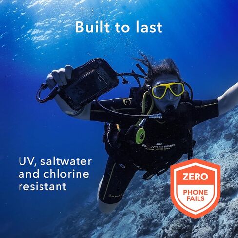 حافظة هاتف مقاومة للماء من ugo wear - حقيبة جافة عائمة عالمية للهواتف المحمولة - حقيبة حماية شفافة - متوافقة مع شاشة اللمس - هاتف 2.0 أسود Geo - يناسب الهواتف المحمولة حتى 7 بوصات in Kuwait