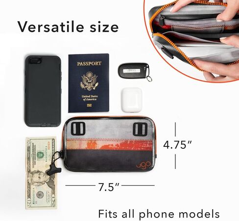 حافظة هاتف مقاومة للماء من ugo wear - حقيبة جافة عائمة عالمية للهواتف المحمولة - حقيبة حماية شفافة - متوافقة مع شاشة اللمس - هاتف 2.0 أسود Geo - يناسب الهواتف المحمولة حتى 7 بوصات in Kuwait