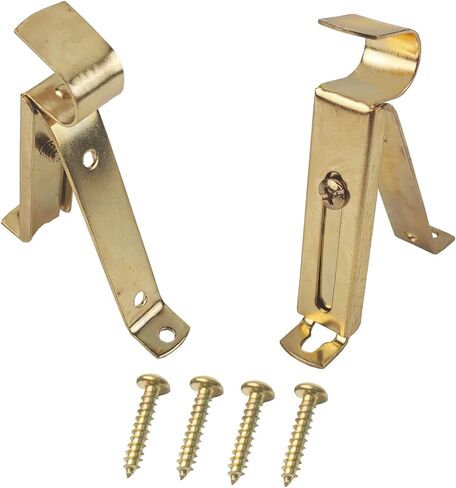 2Pcs Adjustable Curtain Rod Bracket for 9/16 inch Diameter Rod, Drape Rod Bracket for Wall, Curtain Rod Holders,Gold in Kuwait