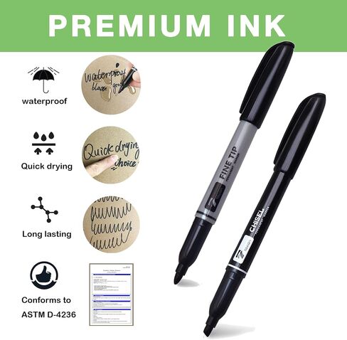 TOWON Permanent Markers 72 Assorted Colors - Waterproof Colored Markers Pens Set 45 Fine Tip, 8 Ultra Fine, 8 Chisel Tip, 6 Neon, 5 Metallic Markers Office School Supplies for Kids, Adults Coloring in Saudi Arabia