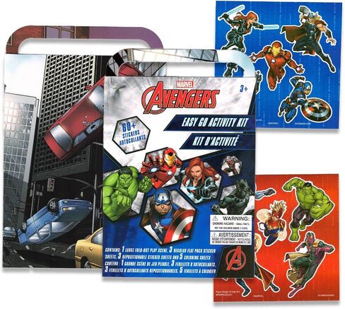 Marvel Avengers Backpack for Kids - Bundle with 16 Inch Avengers Backpack Featuring Iron Man, Captain America, Spiderman and More Plus Water Bottle and Stickers (Superhero Backpacks) in Saudi Arabia