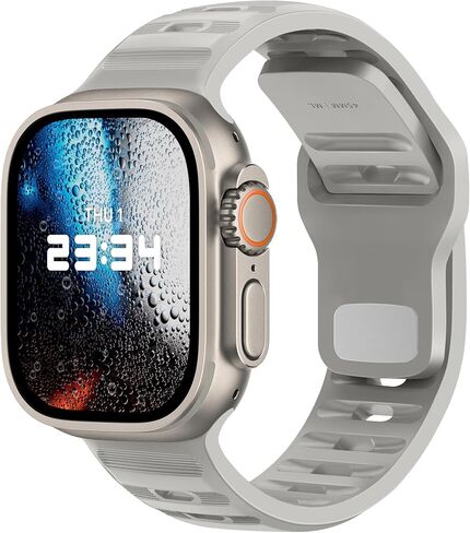 UC1 Sport Band Compatible with Apple Watch Bands Ultra Se 49mm 45mm 44mm 42mm 41mm 40mm 38mm Men Women Series 9 8 7 6 5 4 3 2 1 iWatch Strap Silicone Abyss Blue in Kuwait