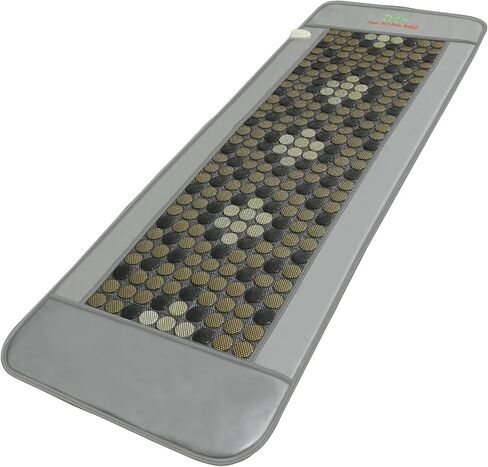 UTK 70 x 24 Inch 238 Tourmaline & 32 Jade Stone Far Infrared Heating Pad for Full Body Pain Relief with Smart Remote Controller and Carry Bag, Gray in Saudi Arabia